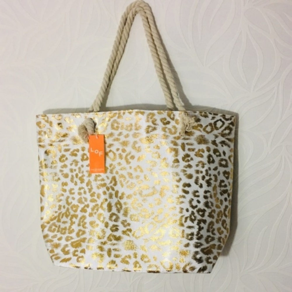 Beach Tote Bag- Beach Bag- Leopard print tote bag